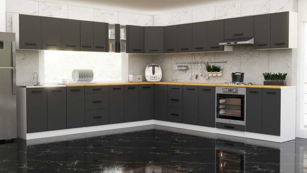Kuchnia Modułowa Rossa 6.8m Zestaw Kuchenny Z Blatem Nowoczesny Duży