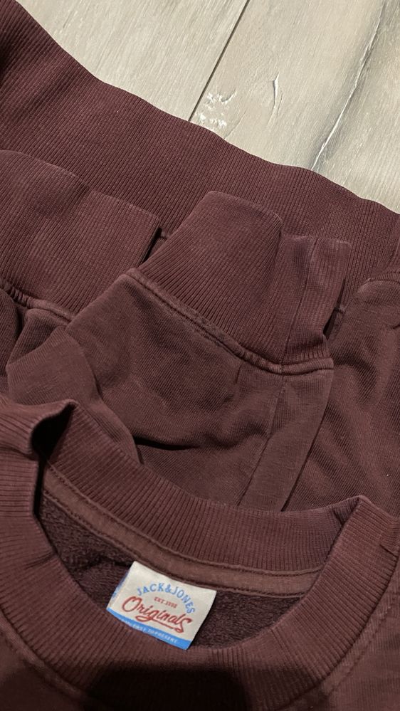 Bluza Jack&Jones L męska bordowa rozciągliwa bawełna nie ocieplana