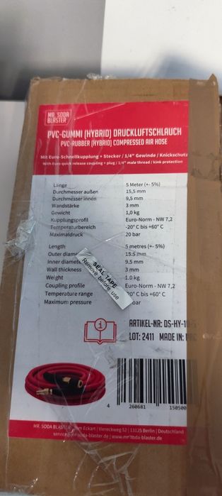 wąż sprężonego powietrza PVC-GUMMI (HYBRID) firmy Mr. SODA blaster