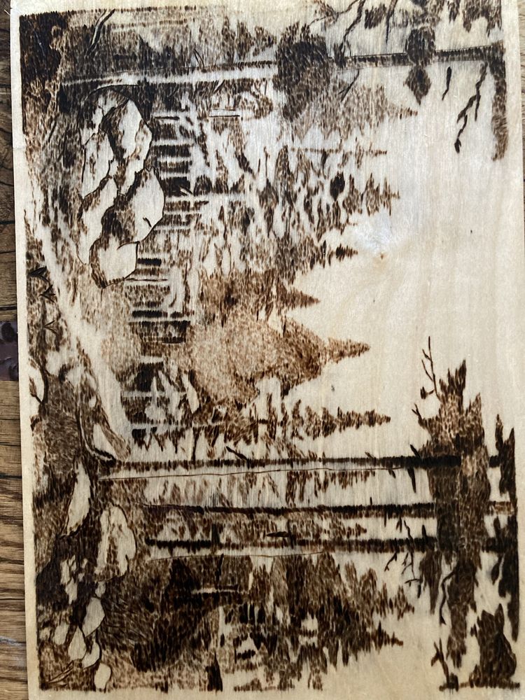 Obraz wypalany ręcznie pirografem na sklejce 2mm 21x30 cm