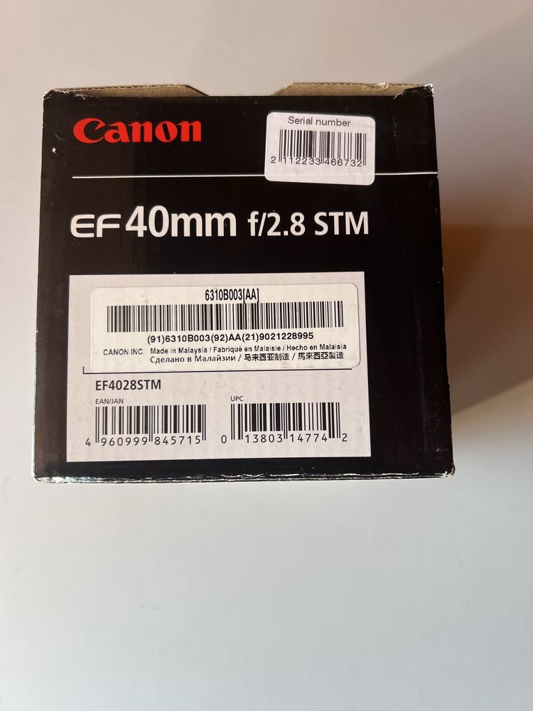 Объектив canon ef 40 mm 2.8