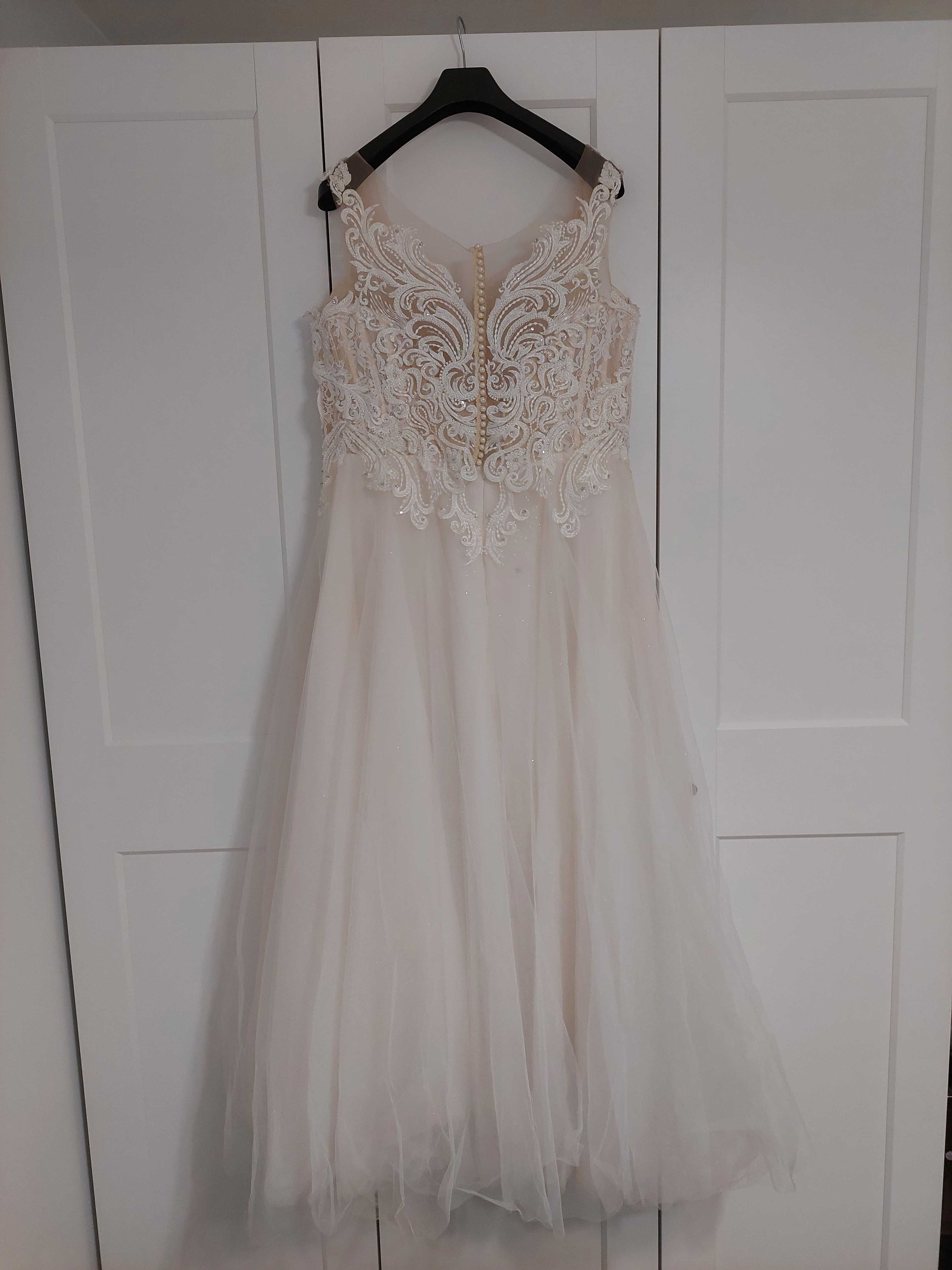 Piękna suknia ślubna plus size rozmiar ok. 48-50