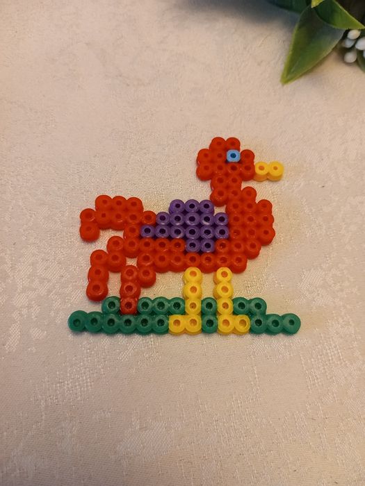 Element rękodzielniczy indyk z prasowanych koralików hama