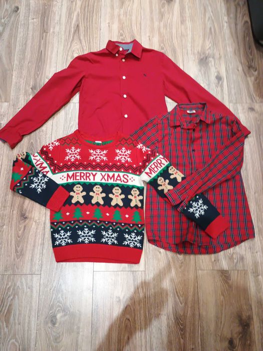 Koszule i sweterek chłopięcy 140/146