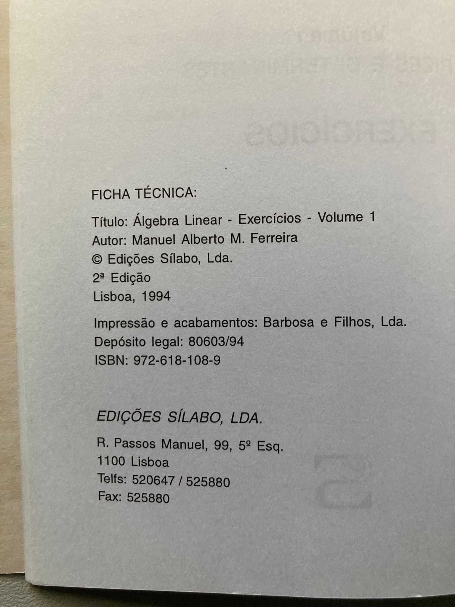 Álgebra Linear - Exercícios - Volume 1