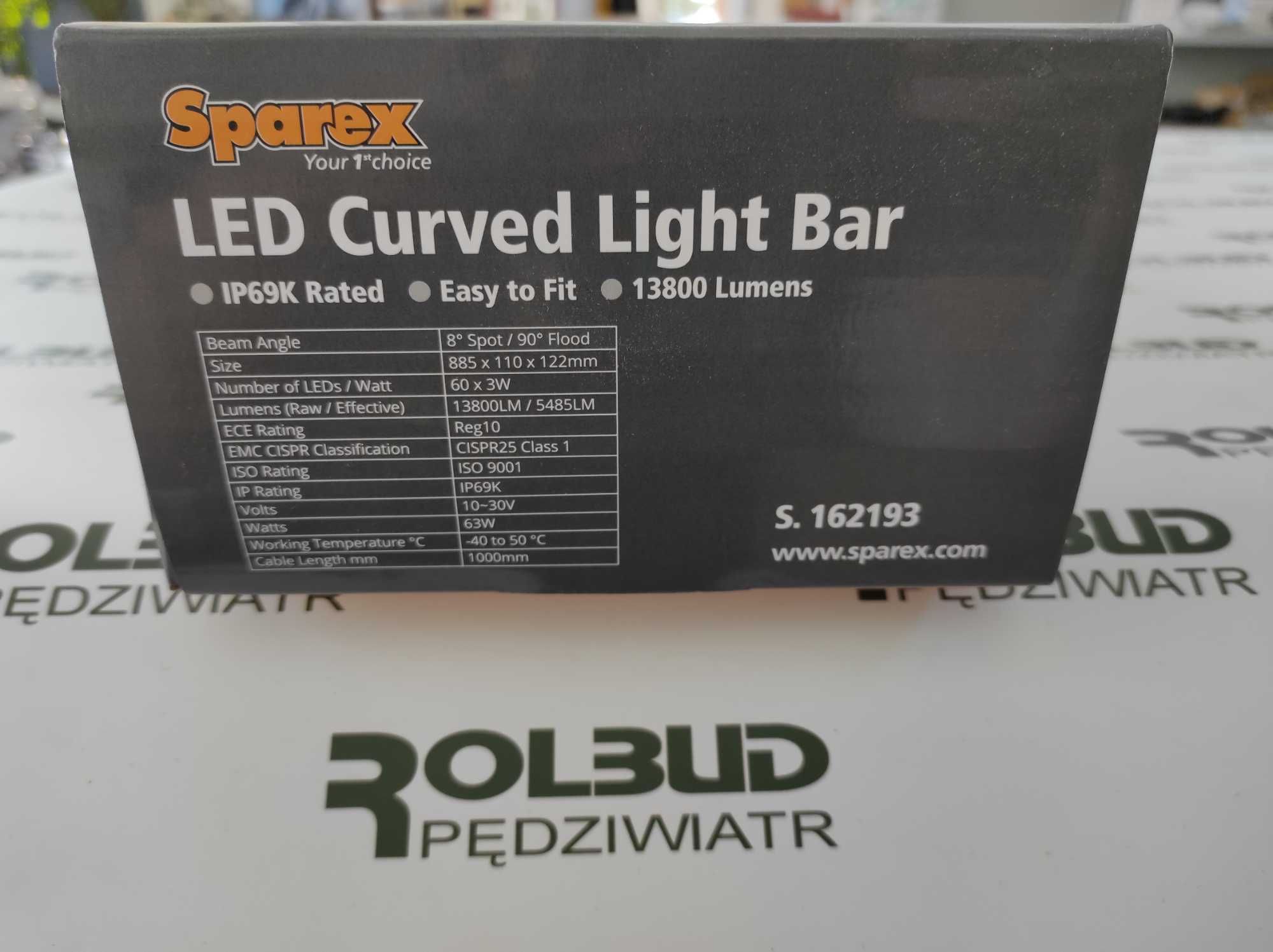 Listwa oświetleniowa LED zakrzywiona 885mm 13800 Lumenów 10-30V