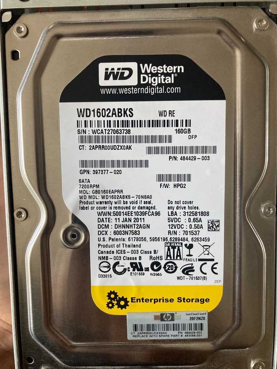 Жорсткий диск 3.5 WD 160Gb WD1602ABKS