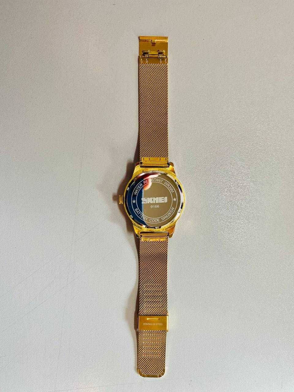 Чоловічий годинник Skmei 9166 Золотистий з чорним циферблатом