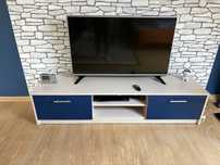 Szafka rtv beżowo granatowa 160cm szerokosci