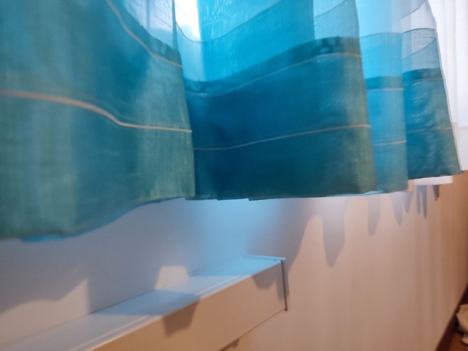Cortinado duplo azul mais branco