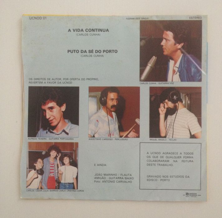 Disco vinil Carlos Cunha – A Vida Continua (7")