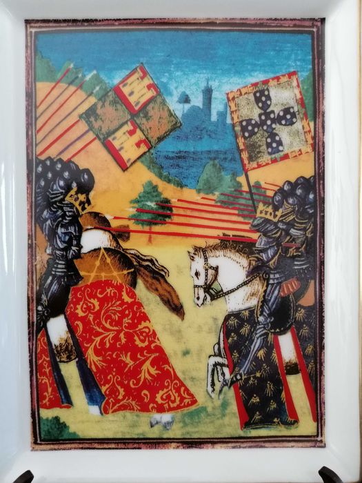 Bandeja  D. João I perseguindo o rei de Castela em Aljubarrota