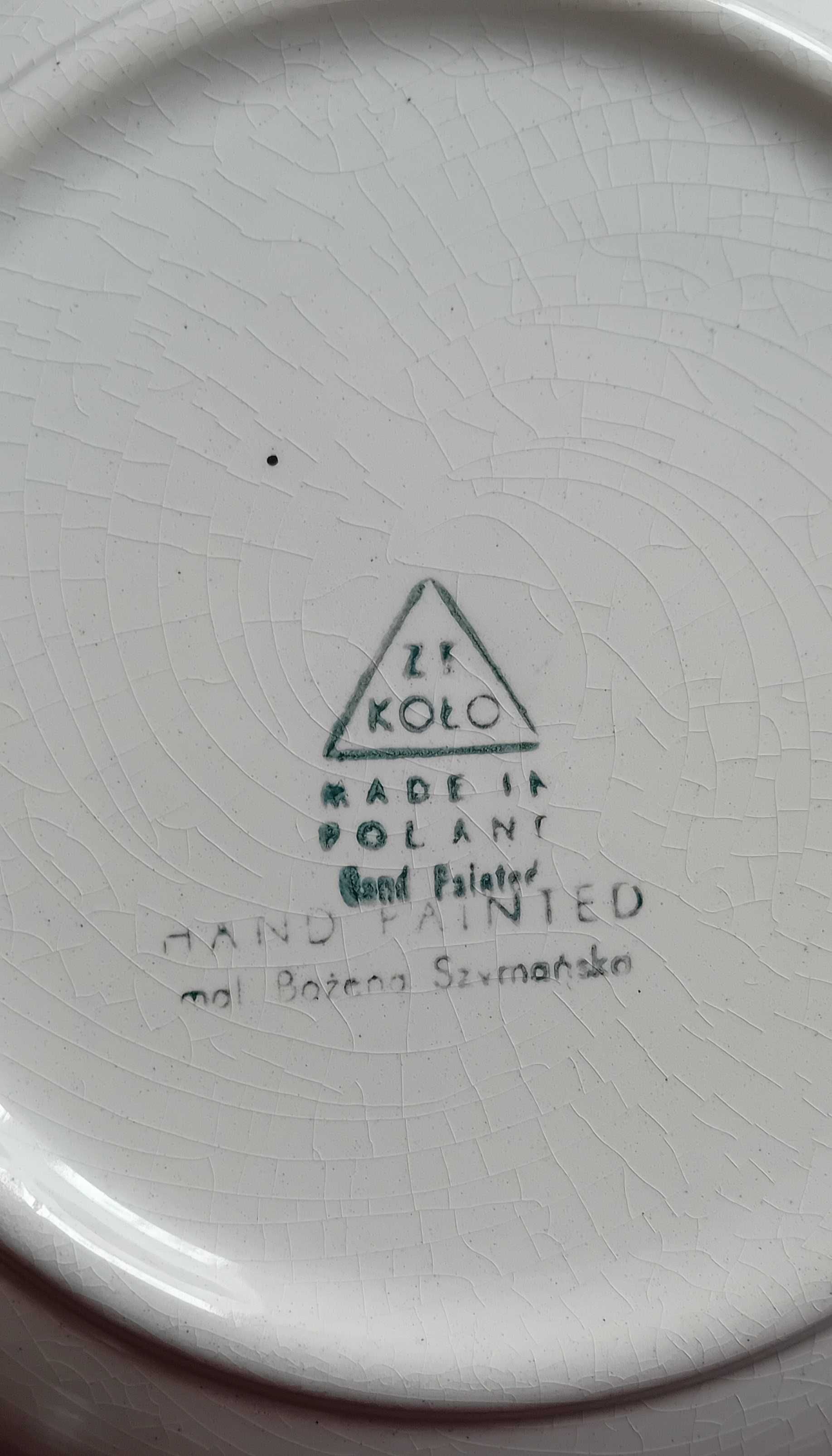 Talerz głęboki zawieszany ZF Koło, ręcznie malowany - B. Szymańska.