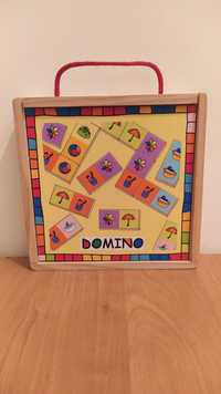 Domino obrazkowe drewniane Gra Układanka 18m+ Bigjigs