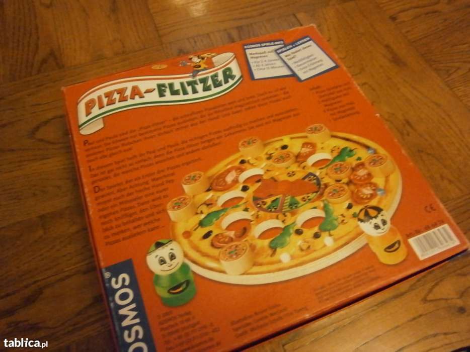 Gra Pizza Flitzer  gra losowa, pamięciowa z figurkami z drewna
