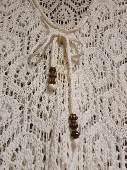 Sweter biały - ażurkowy rozmiar XS