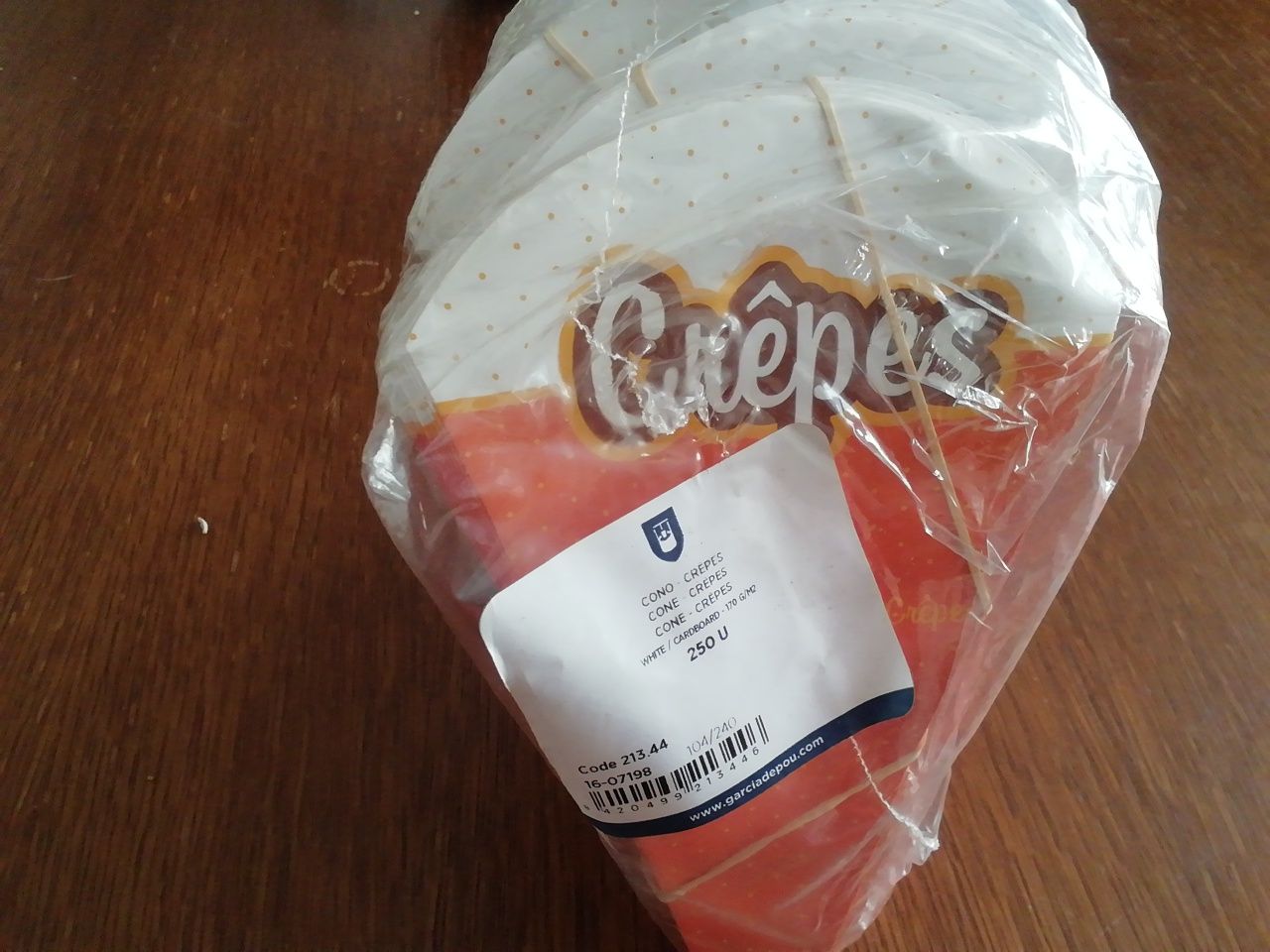 Cones feitos para crepes
