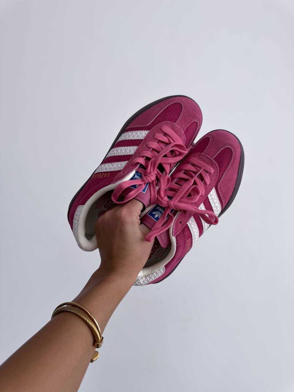 Женские кроссовки Adidas Gazelle Indoor Pink низкие кеды Spezial