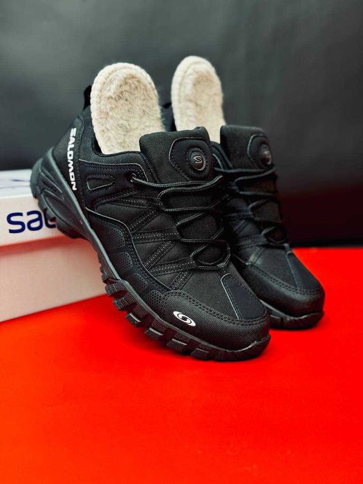 мужские зимние кросовки salomon черные +7-21 супер тёплые цена за пару