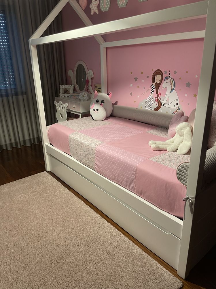 Vendo cama com colchao 1,90x90