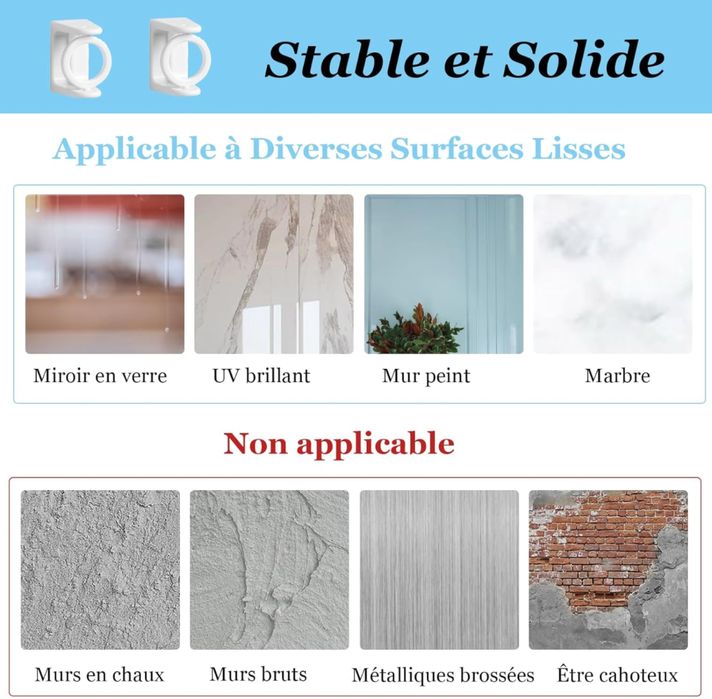 Wspornik do wieszania drążka/karnisza bez wiercenia