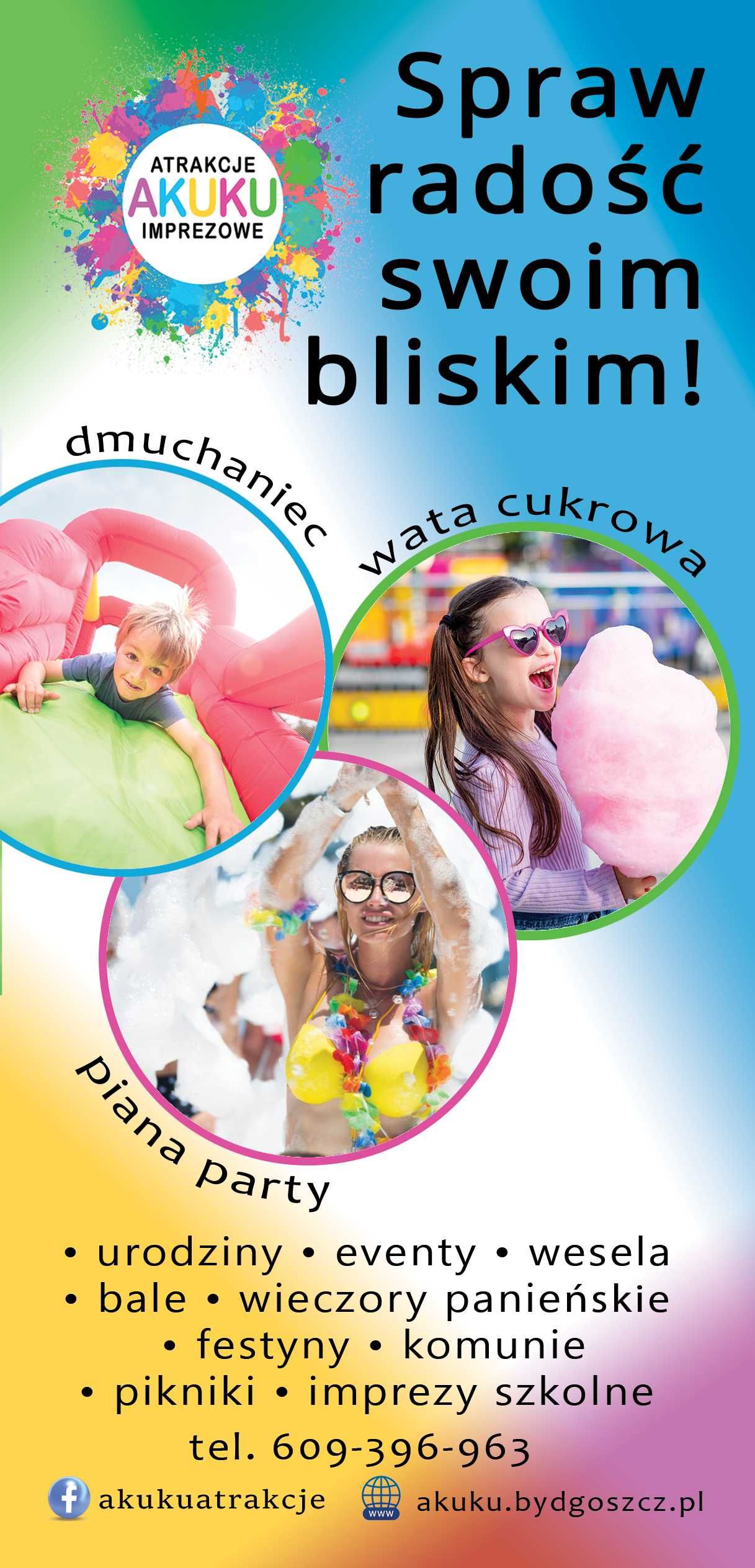 MEGA PROMOCJA duży dmuchaniec + wata cukrowa + piniata WARTO!