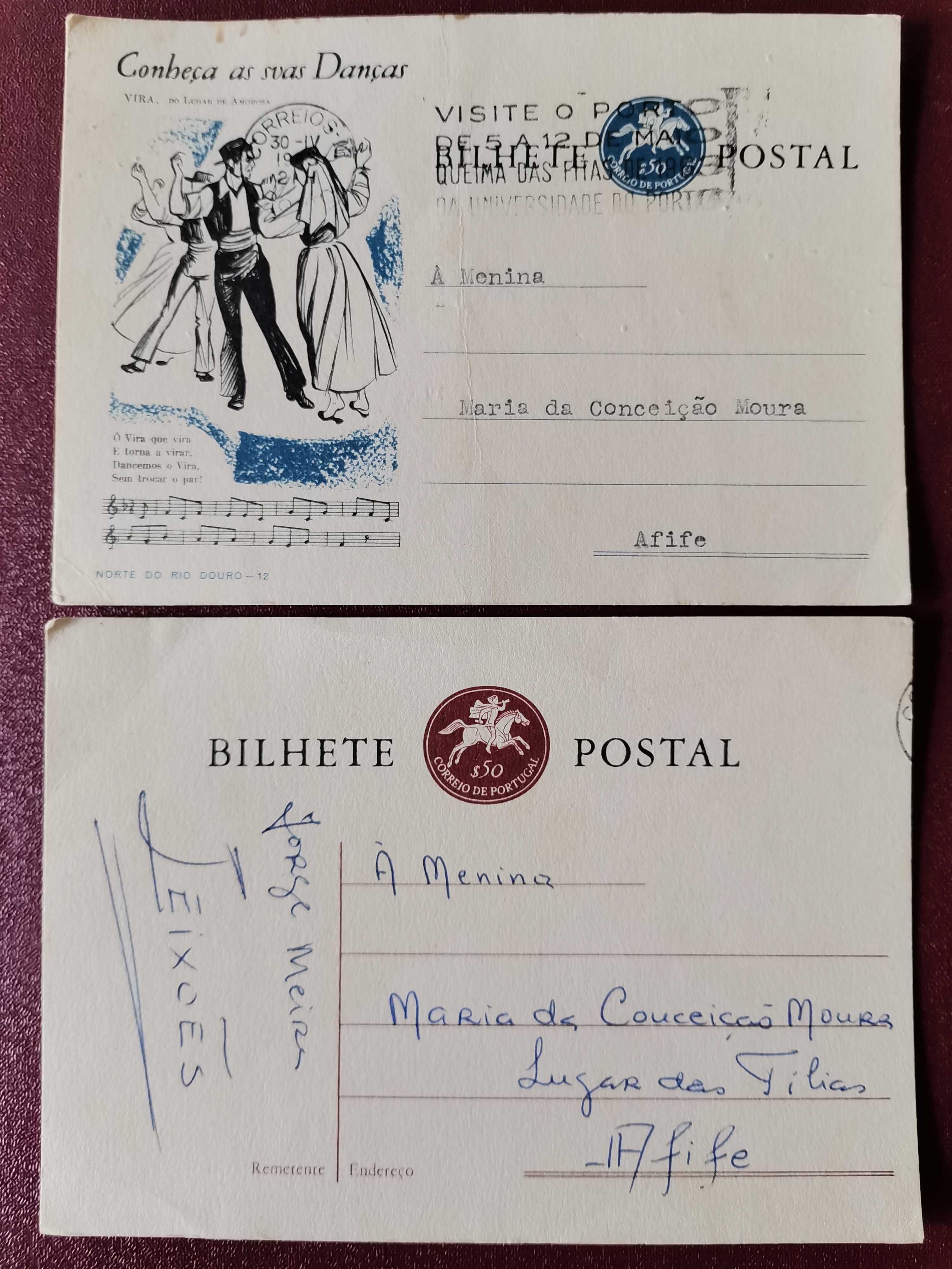 2 Bilhetes Postais 1963