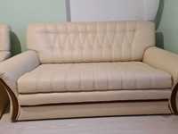 Kanapa łóżko sofa fotel komplet wypoczynkowy eko skóra solidny