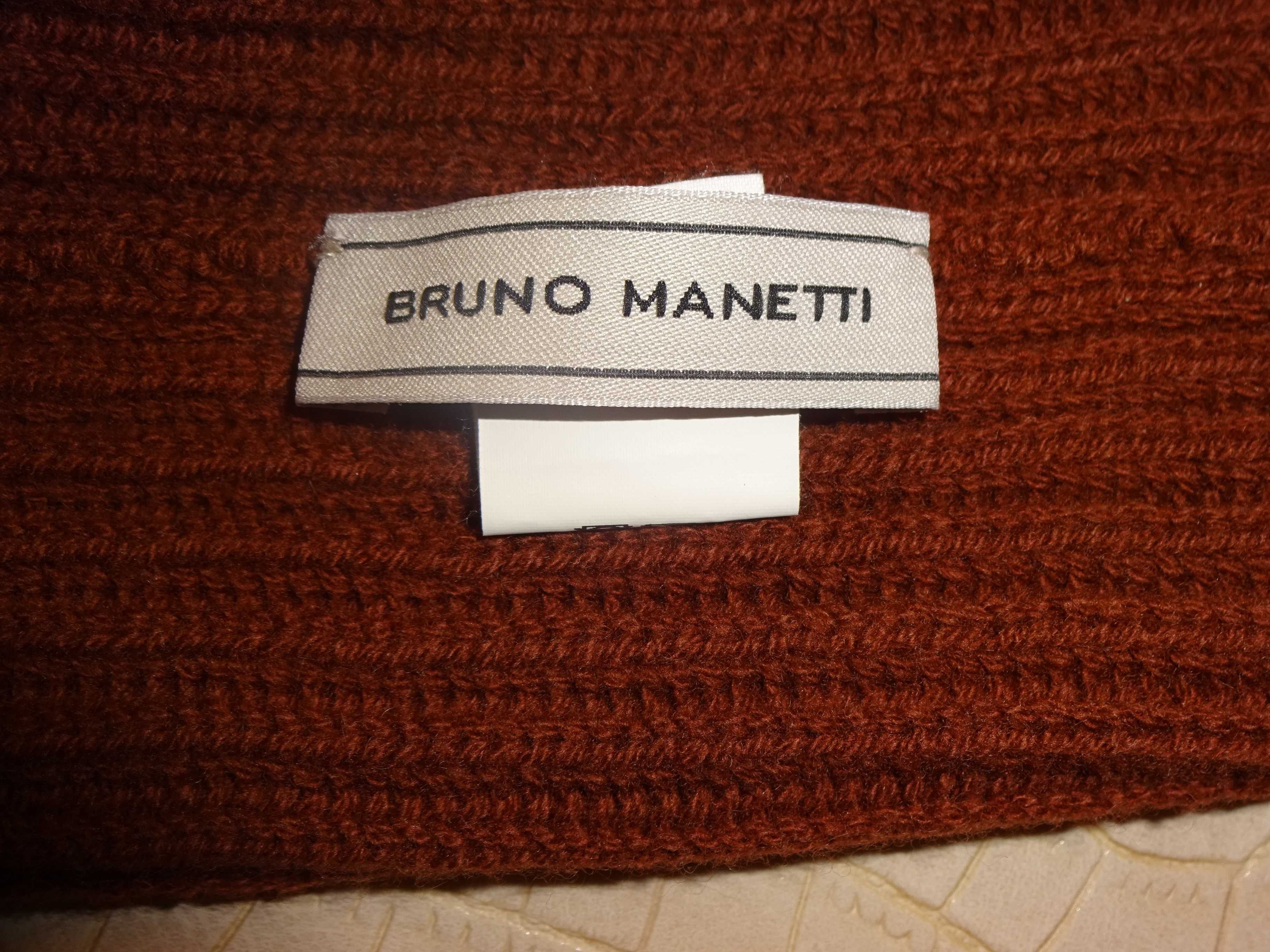 BRUNO MANETTI made in Italy Cashmere i Wool kaszmirowy szal komin