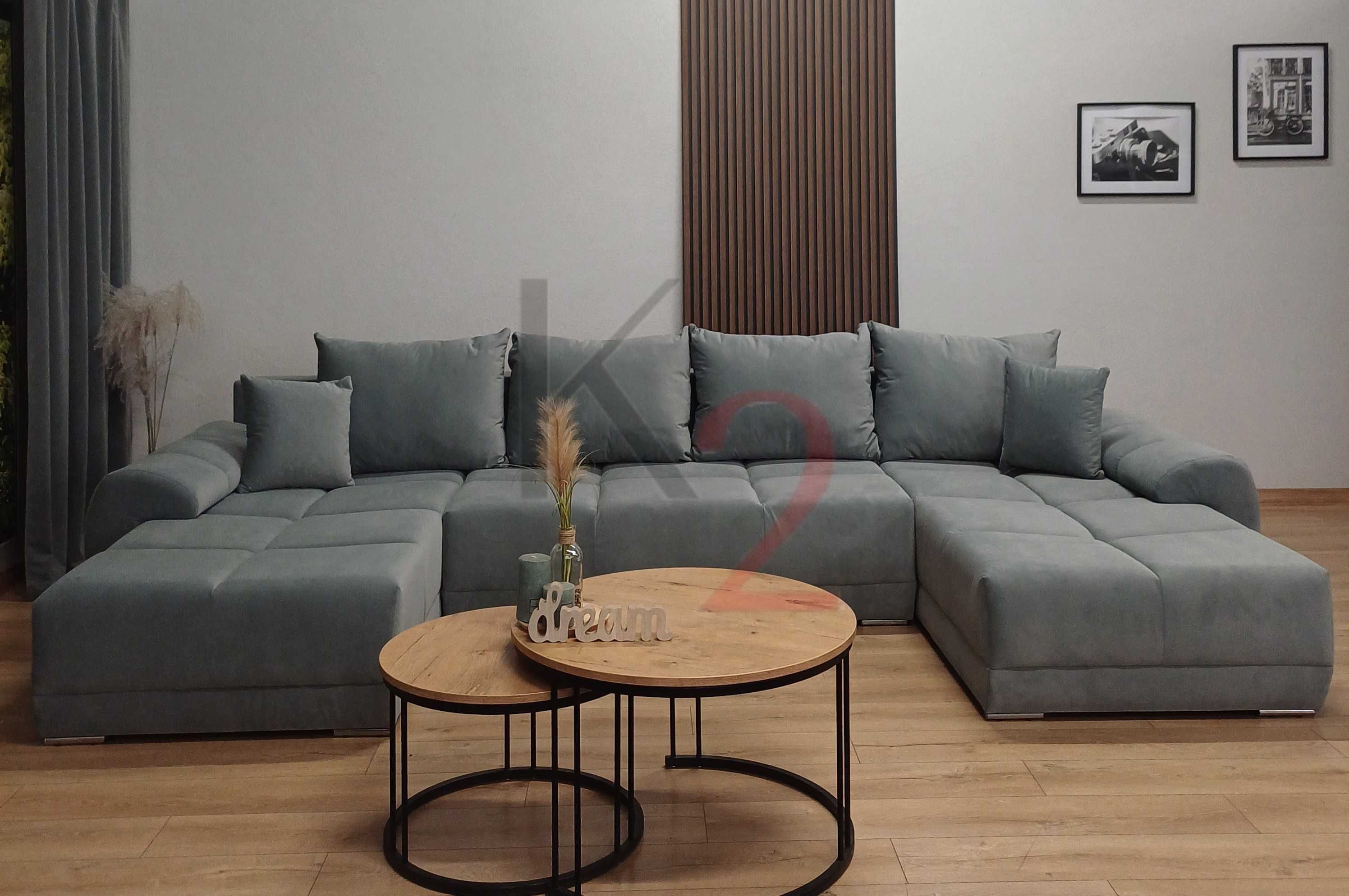 Narożnik ALASKA U Duża Sofa Rogówka do Salonu z funkcją spania +GRATIS