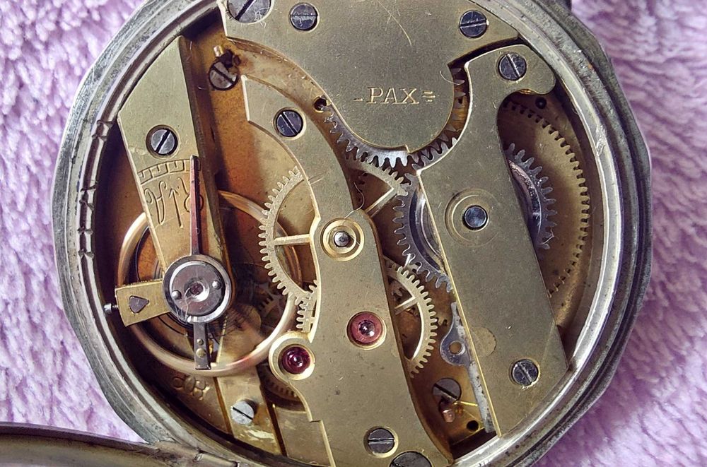 Relogio de bolso Prata "PAX" Swiss Made [42mm]  - 1900