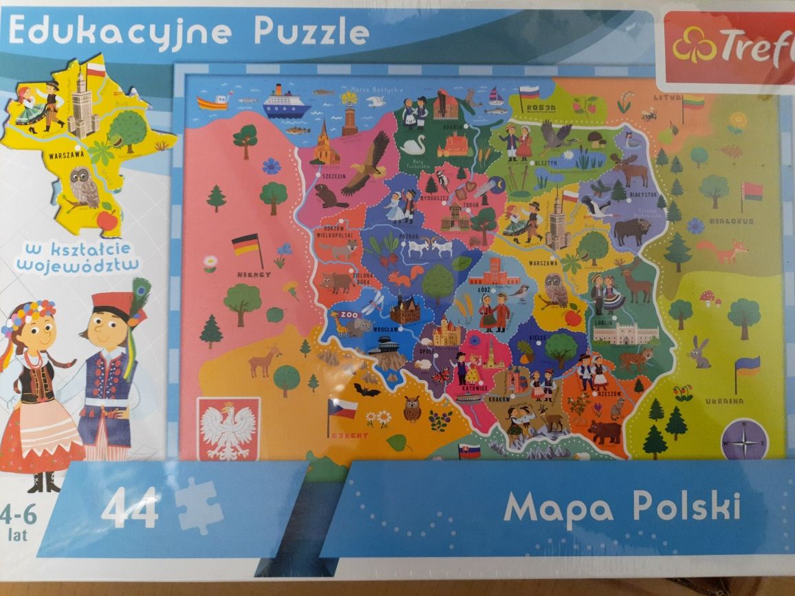 Puzzle mapa Polski edukacyjna