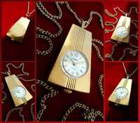 Заря-СКРИПКА, самые НЕОБЫЧНЫЕ часы-кулон СССР 70х ЗОЛОЧЕННОЕ украшение
