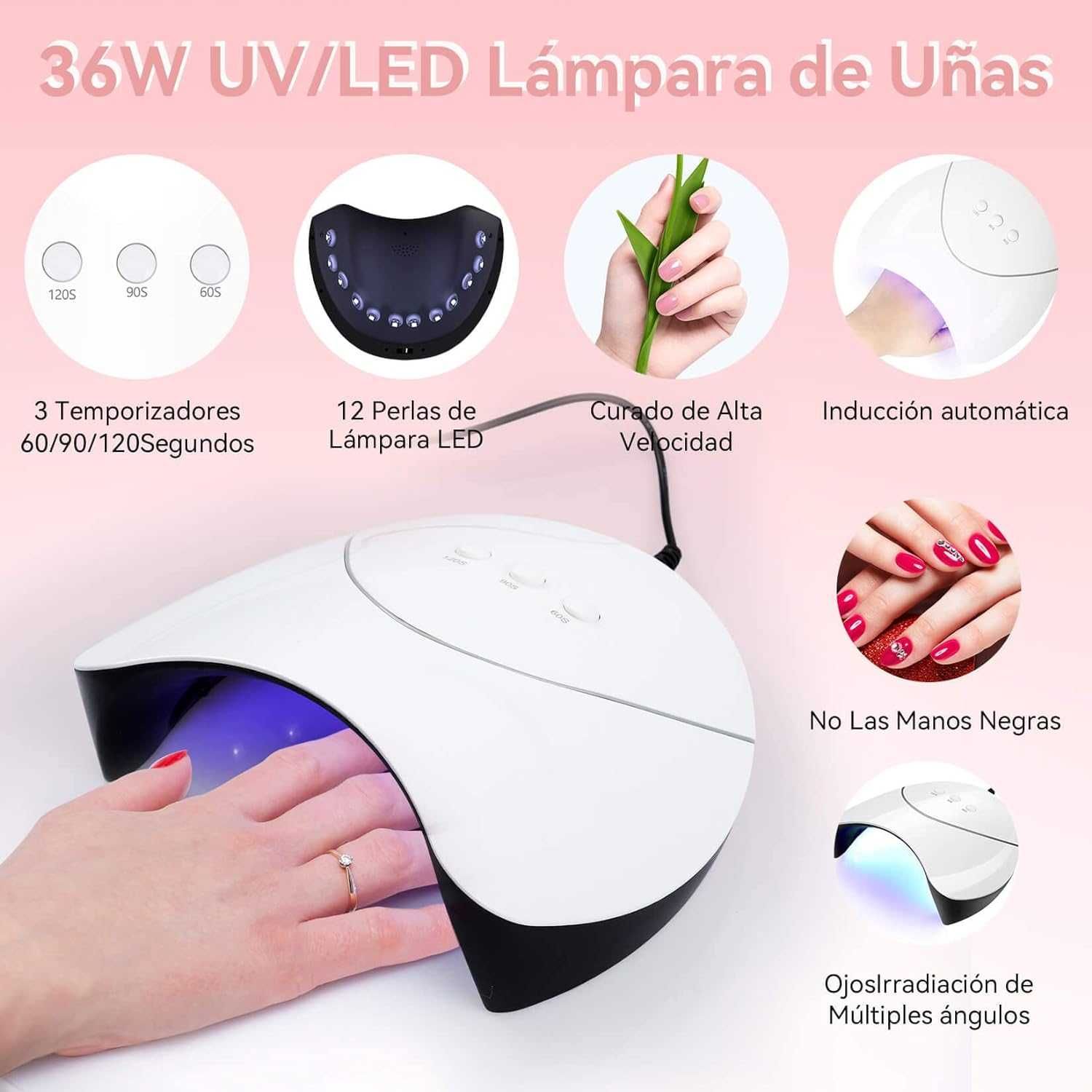 Catalisador unhas de gel UV LED + acessórios manicure + decoração NOVO