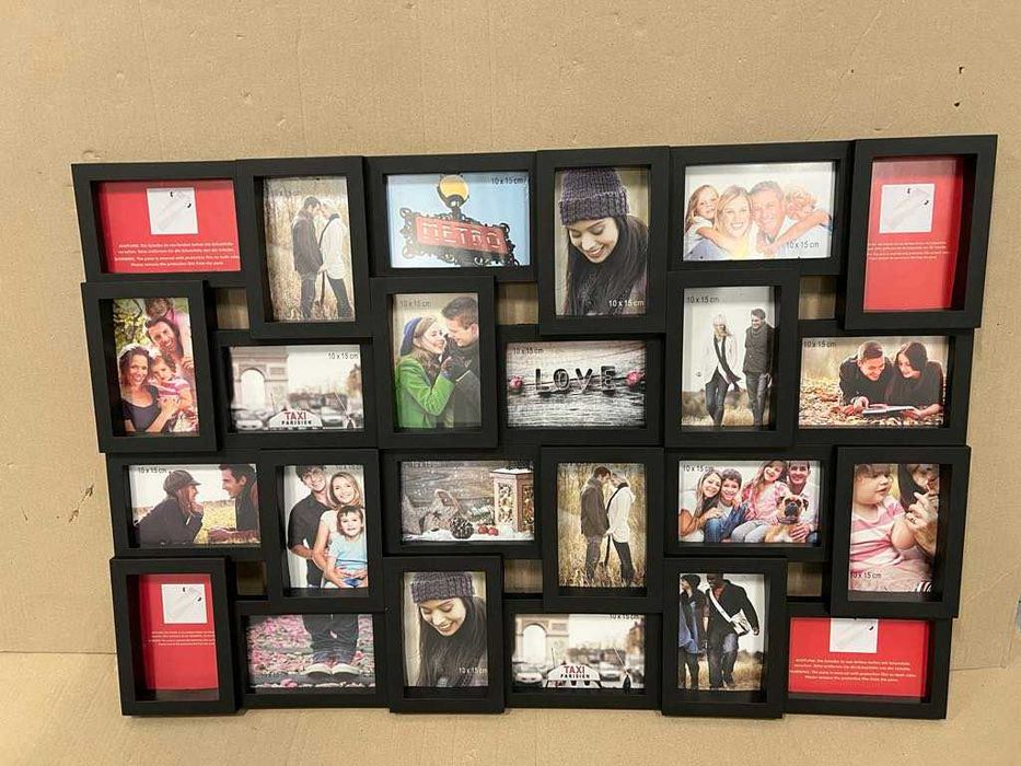 Relaxdays Ramka XXL na 24 zdjęcia w formacie 10 x 15. 53x85 cm czarna