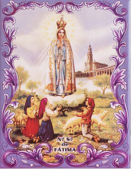 NOVO Azulejo Nossa Senhora Sra. de Fátima 20 CM x 15 CM - Com Grampo