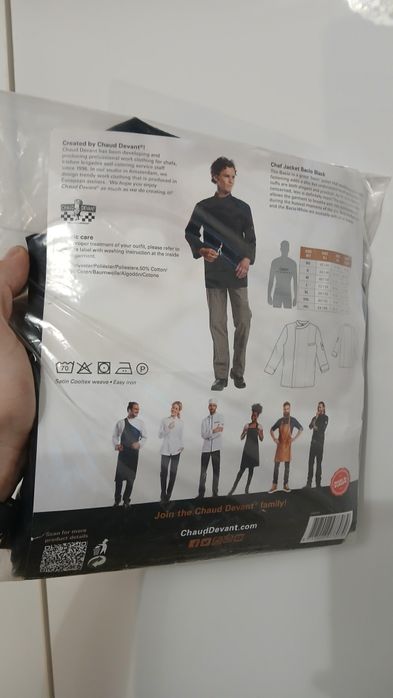 Nowy fartuch kucharski Chaud Devant Chef Jacket Bacio Black XXL