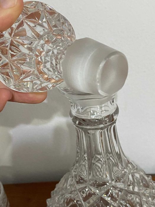 Conjunto de Decanter de cristal + 6 copos