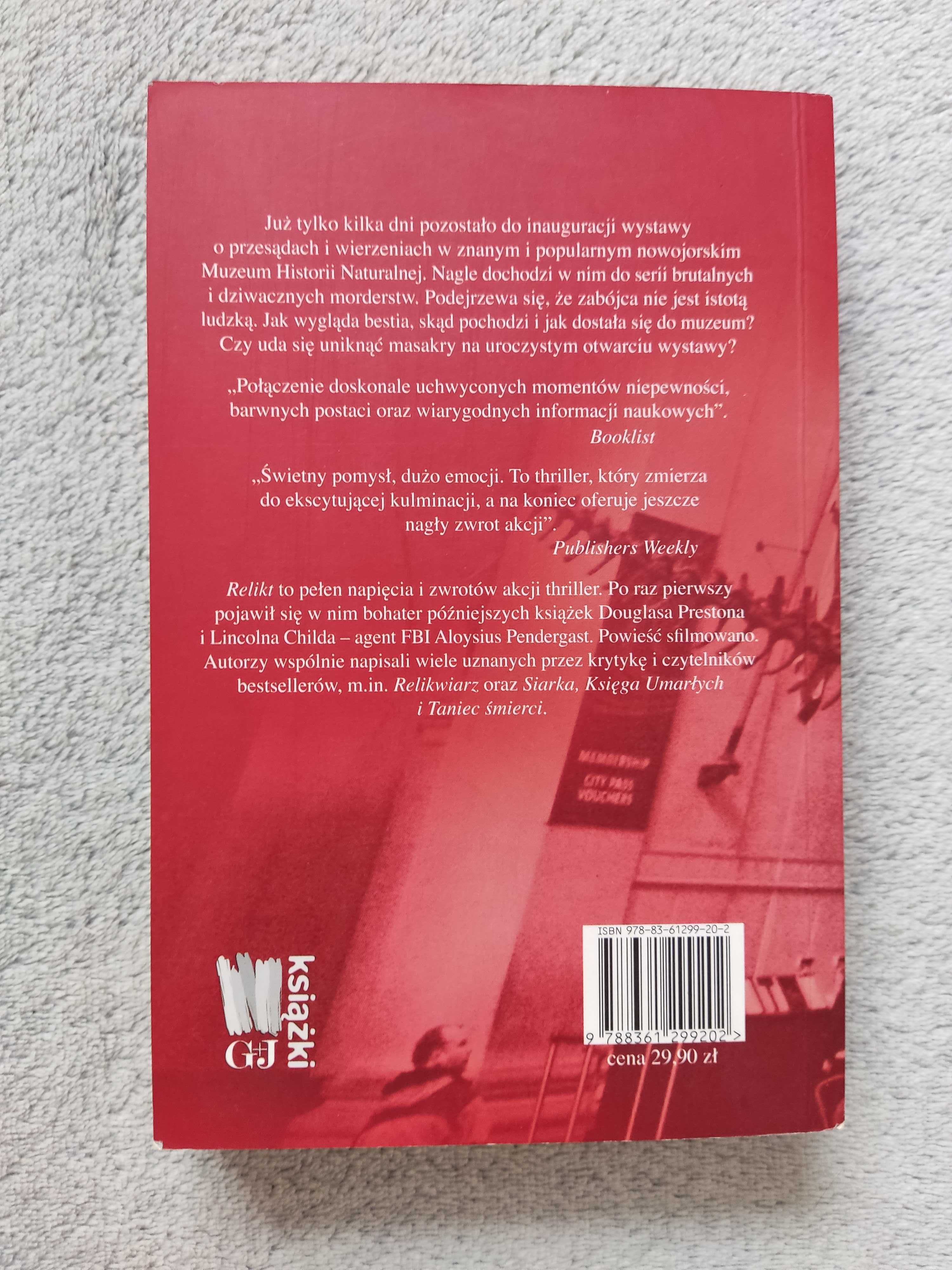 książka Relikt Douglas Preston Lincoln Child (cykl Pendergast #1)
