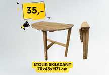 Stolik drewniany składany | Na taras | Balkon | Kompaktowy | Ogrodowy