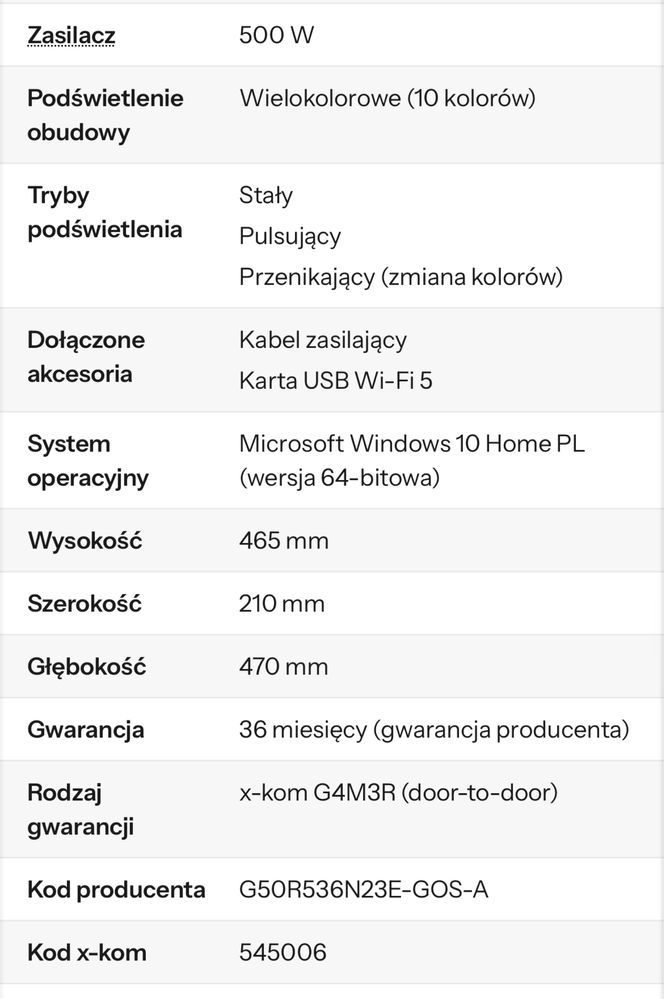 G4M3R 500 R5-3600/16GB/240+1TB/W10X/GTX1660(S)