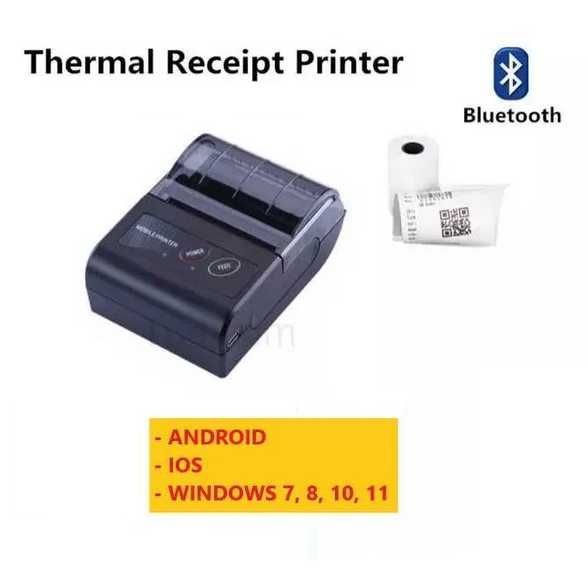 Impressora Térmica Recibos 58mm Portátil C/ Bluetooth QR Code