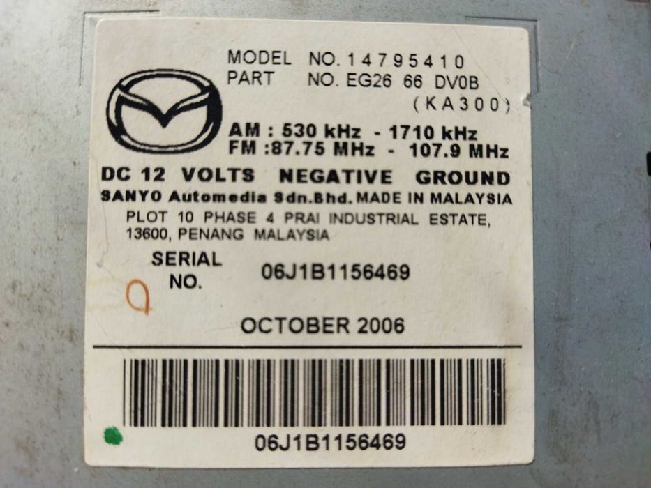 Штатна автомагнітола MAZDA 2006 р.в.