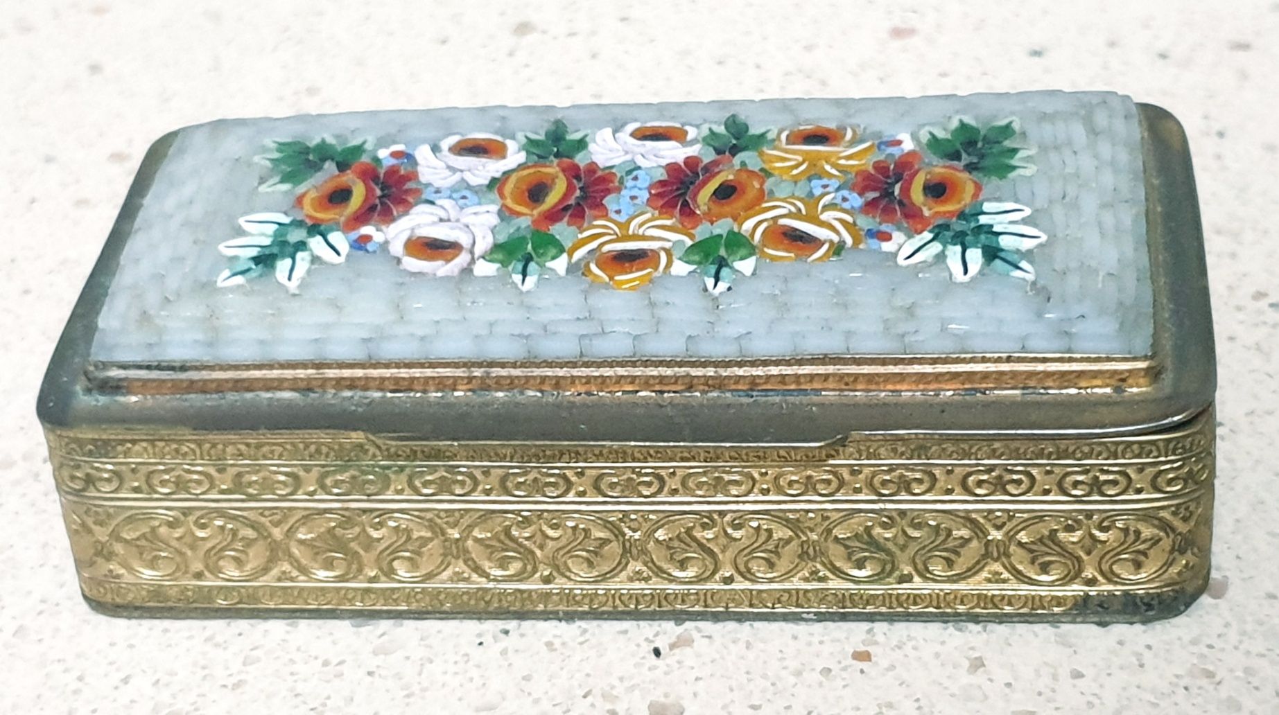 Lindissima antiga caixa italiana Millefiori / Micromosaíco