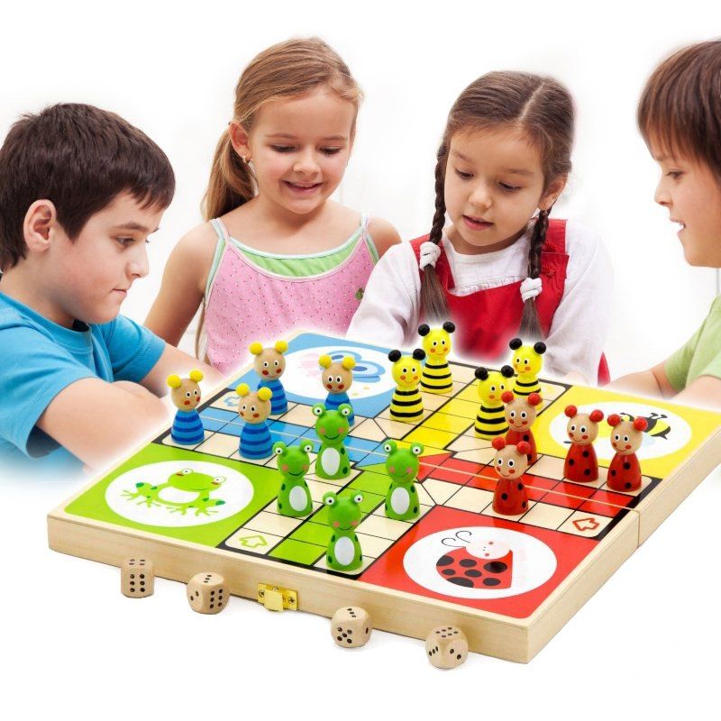 Drewniana gra Ludo Chińczyk Viga Toys