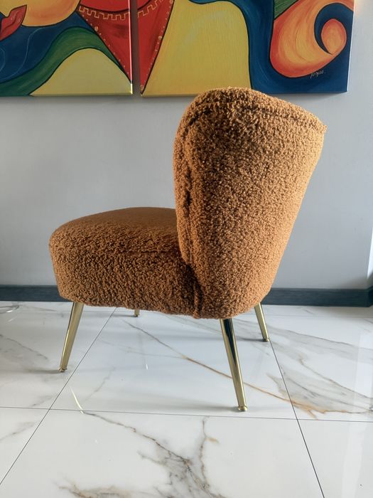 Fotel do salonu biura sypialni krzesło typu baranek