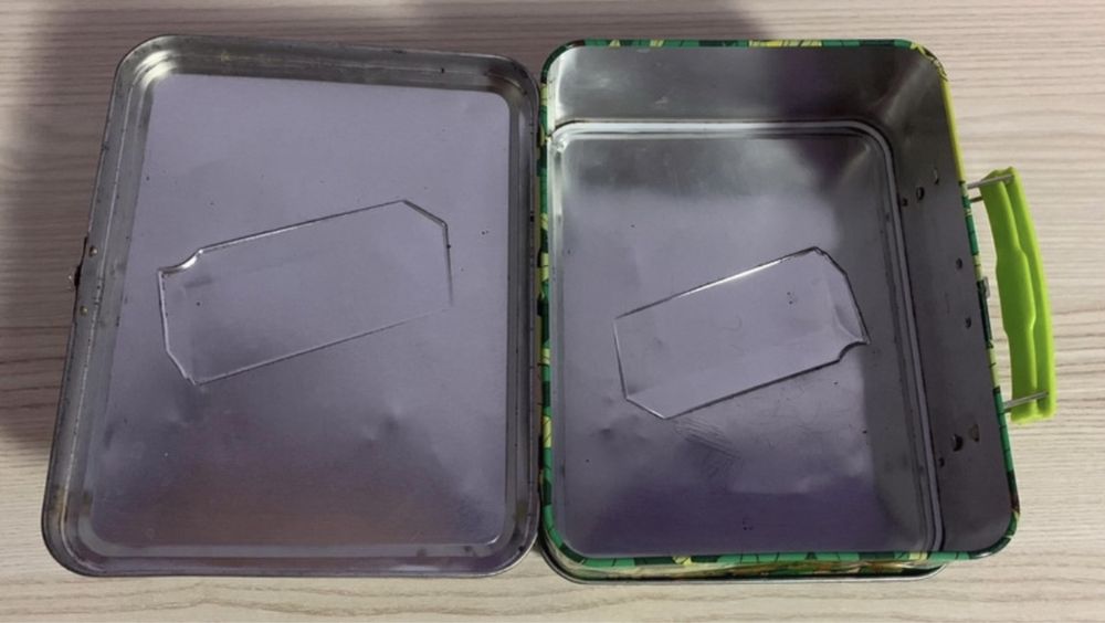 Pudełko pojemnik kuferek puszka metalowa Frugo Unikat Vintage