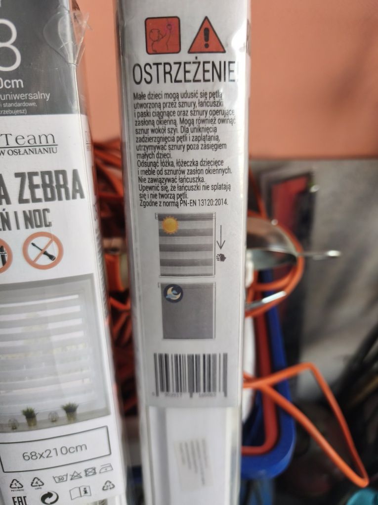 Rolety Zebra Dzień Noc Białe 4 sztuki 72/150 68/210 nowe