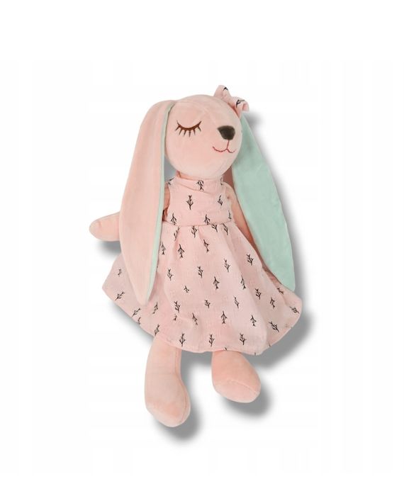 Przytulanka Maskotka Słodki Miękki Króliczek Różowy w Sukience NOWA