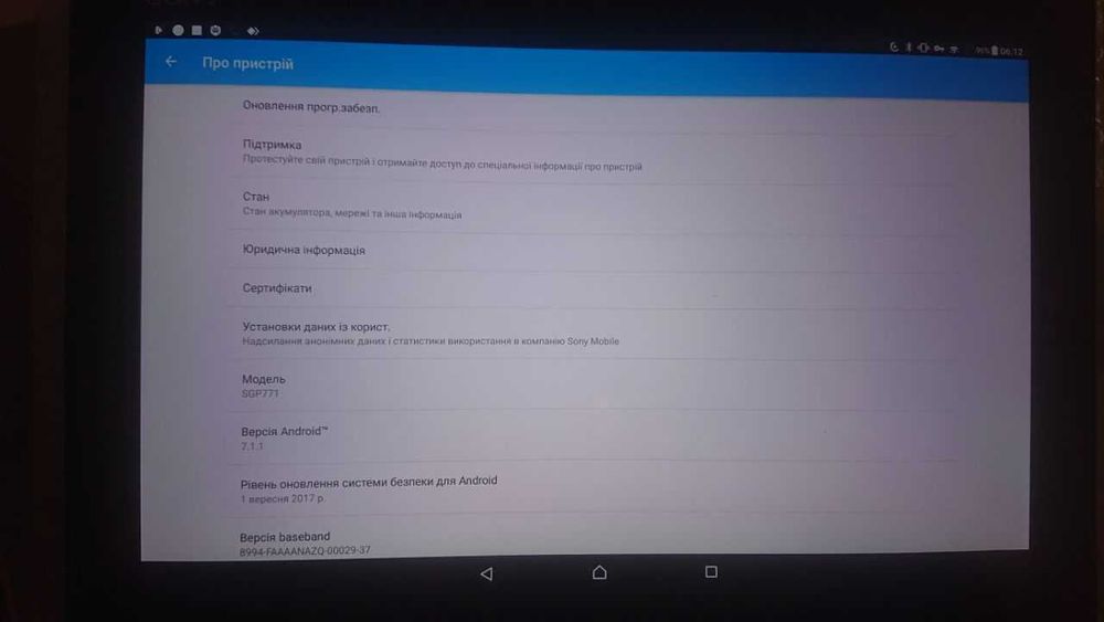 Планшет SONY XPERIA TABLET Z4 sgp771